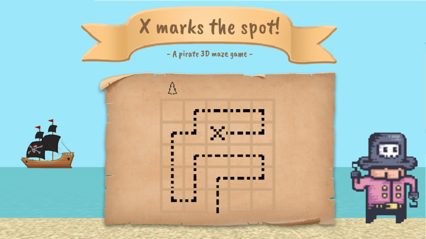 X marks the spot! A pirate 3D maze game